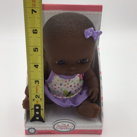 My Sweet Baby Lil' Cutesies African American Baby Doll Black Plastic Purple New - Picture 14 of 14